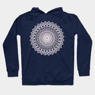 Modern White Mandala Pattern Design Hoodie